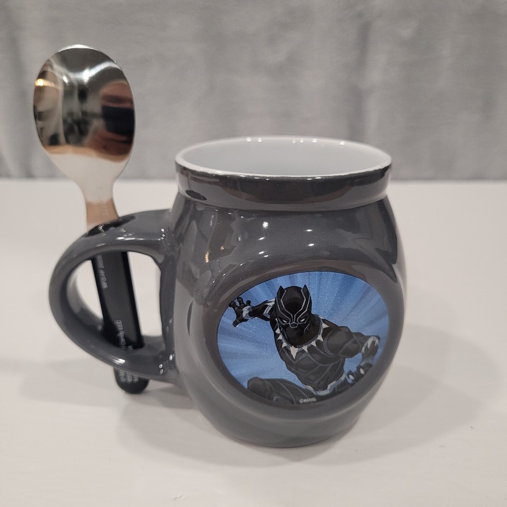 Black Panther Wakanda Forever Mug With Spoon In Handle 14oz - Picture 4 of 8